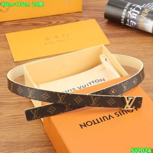 Pretty LV 20MM Reversible Cream Belt Reps - LVB127 - view 01
