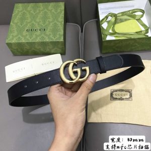 GG Marmont Thin Belt Black Gold Reps - GCB007 - view 01