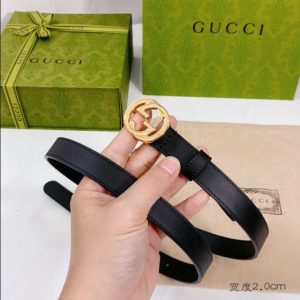GG Marmont Thin Belt Black Gold Tone Reps - GCB011 - view 01