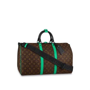 Louis Vuitton Keepall Bandoulière 50 Monogram Macassar Canvas Travel Reps - LK25 - view 01