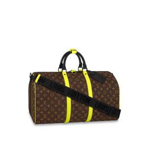 Louis Vuitton Keepall Bandoulière 50 Monogram Macassar Canvas Travel Reps - LK20 - view 01
