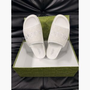 Gucci Women's Logo Slide Sandals – White main product view