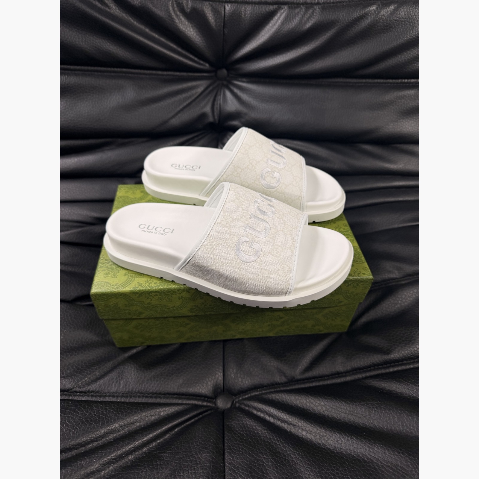 Gucci Women's Logo Slide Sandals – White alternate product view 1