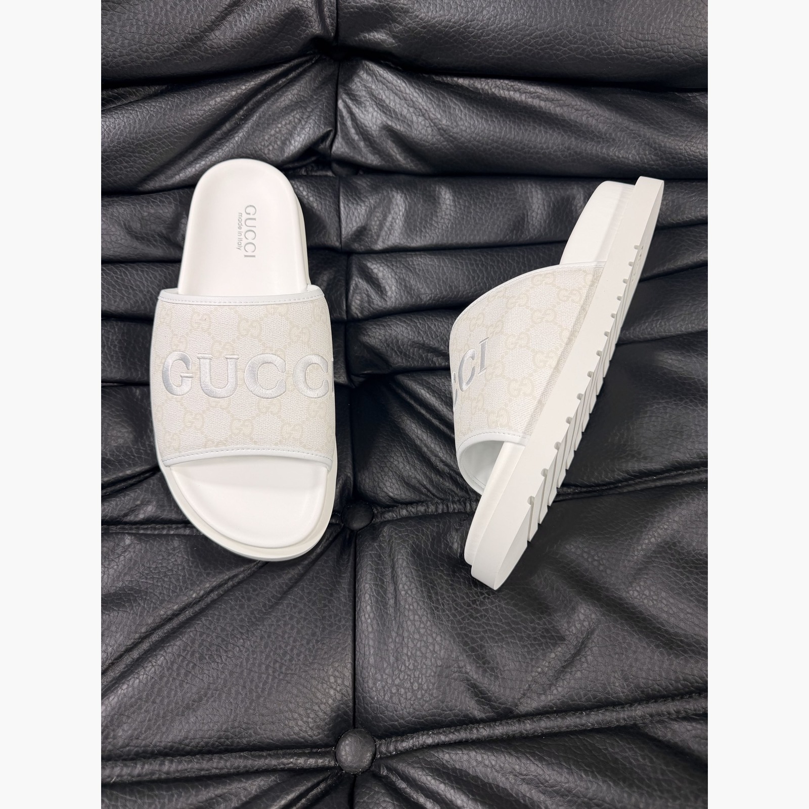 Gucci Women's Logo Slide Sandals – White alternate product view 2