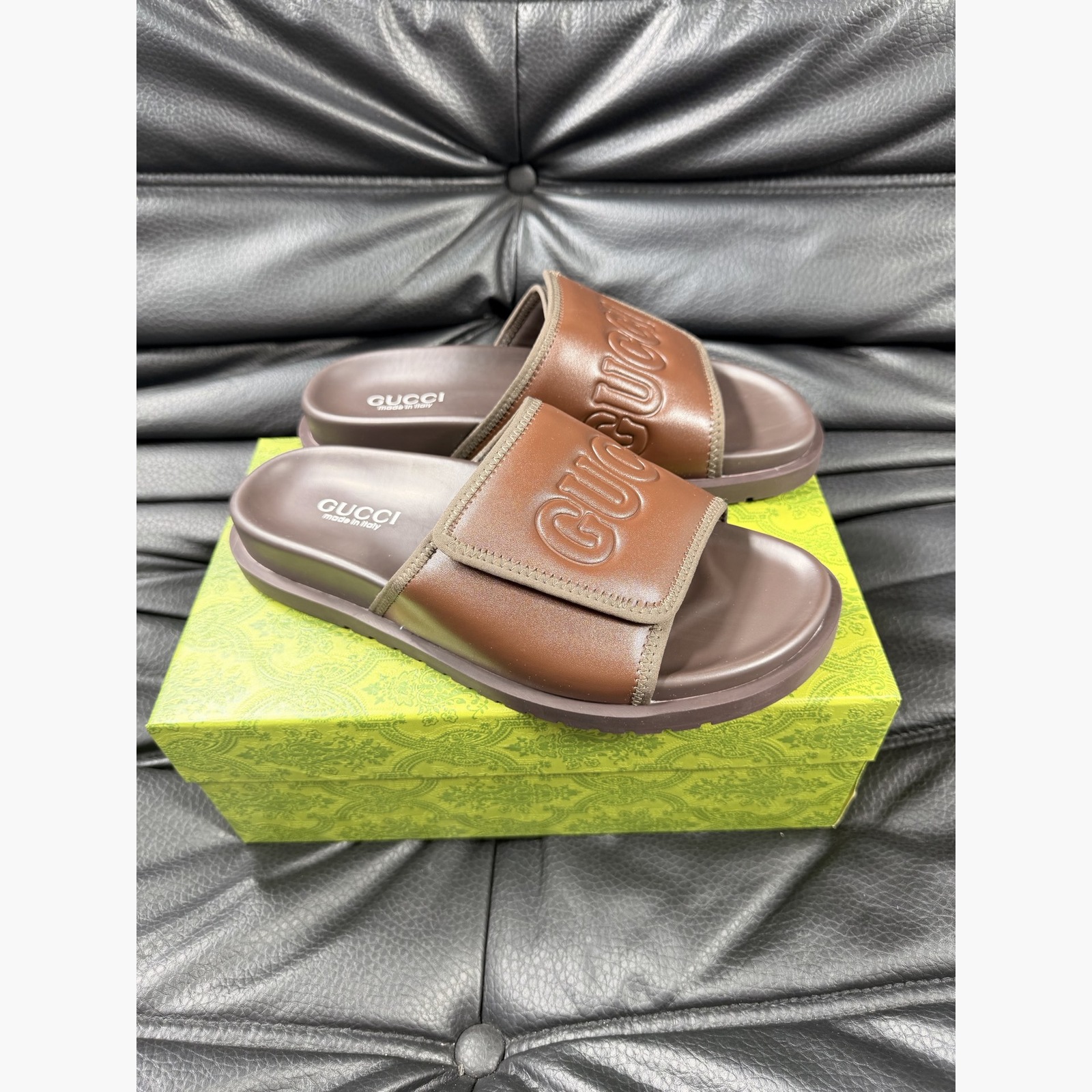 Gucci Women's Logo Slide Sandals – Brown alternate product view 2