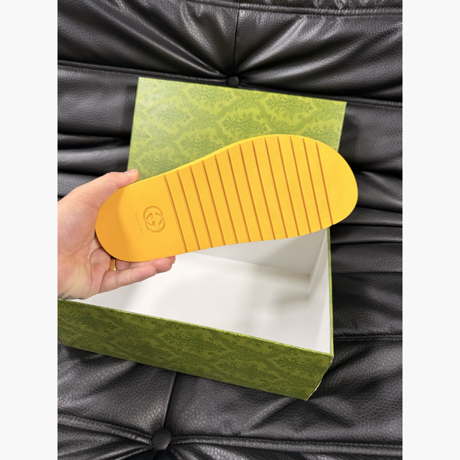 Gucci Women's Logo Slide Sandals – Yellow alternate product view 5