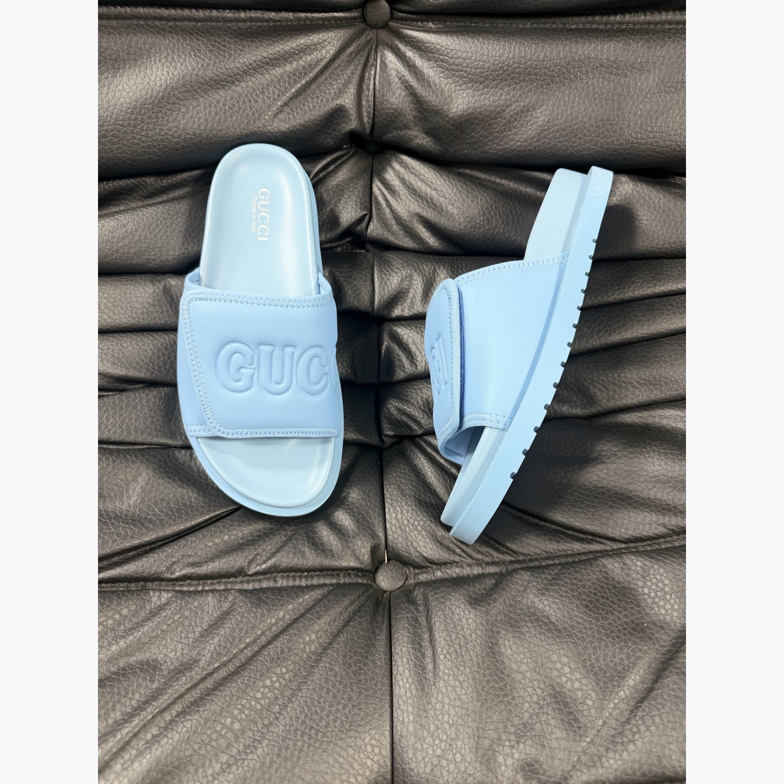 Gucci Women's Logo Slide Sandals – Blue alternate product view 1