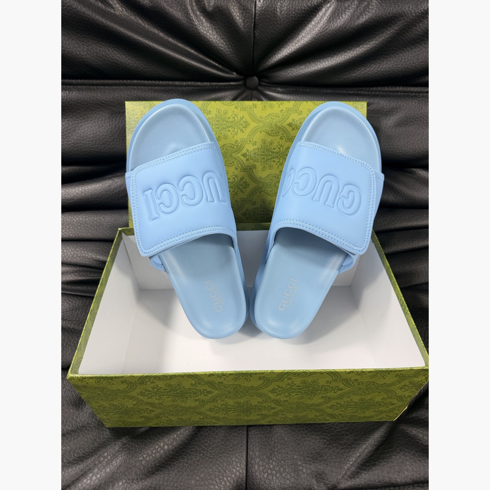 Gucci Women's Logo Slide Sandals – Blue alternate product view 2