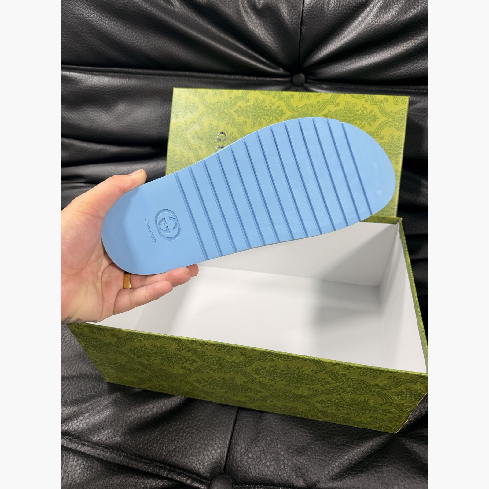 Gucci Women's Logo Slide Sandals – Blue alternate product view 5
