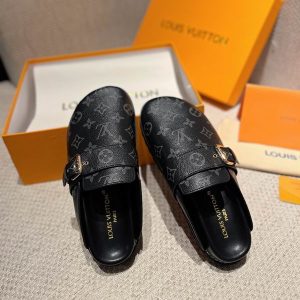 LV Cosy Flat Comfort Clogs Black Replica - SLV019 - view 01
