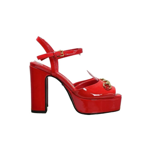 Horsebit Flatform Red Leather Sandal 115mm Reps - SC032 - view 01