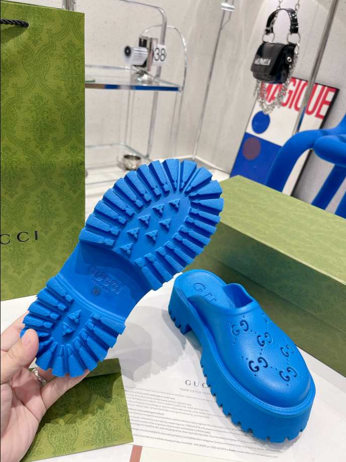 Women’s Platform Perforated G Blue Sandal Reps - SC044 - view 05
