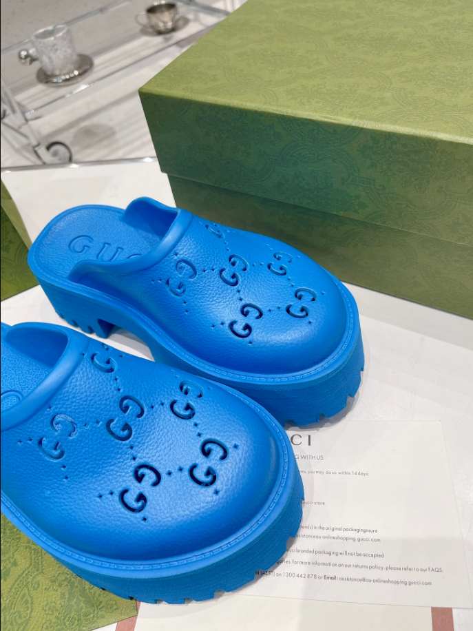 Women’s Platform Perforated G Blue Sandal Reps - SC044 - view 06