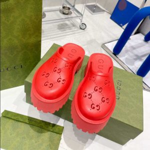 Women’s Platform Perforated G Red Sandal Reps - SC043 - view 01