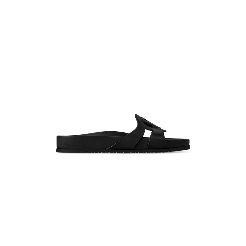 Women Louis Vuitton Isola Flat Comfort Mules Black Replica - SLV003 - view 01