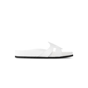 Women LV Isola Flat Comfort Mules Blanc Replica - SLV004 - view 01