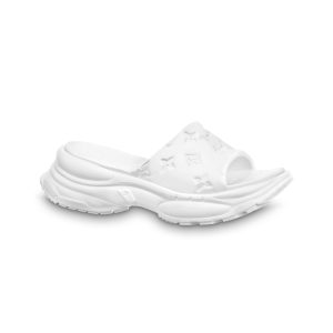 LV Pool 55 Flat Comfort Mules White Replica - SLV007 - view 01