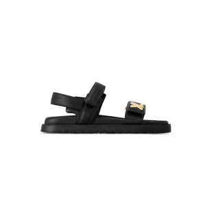 LV Sunset Flat Comfort Black Sandals Reps - SLV009 - view 01