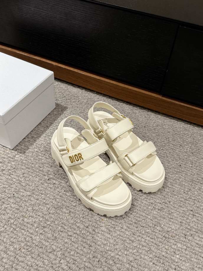 Women’s Christian Dior Dioract Platform Sandal White Lambskin Reps - DS006 - view 02