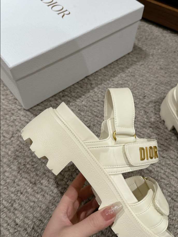 Women’s Christian Dior Dioract Platform Sandal White Lambskin Reps - DS006 - view 03
