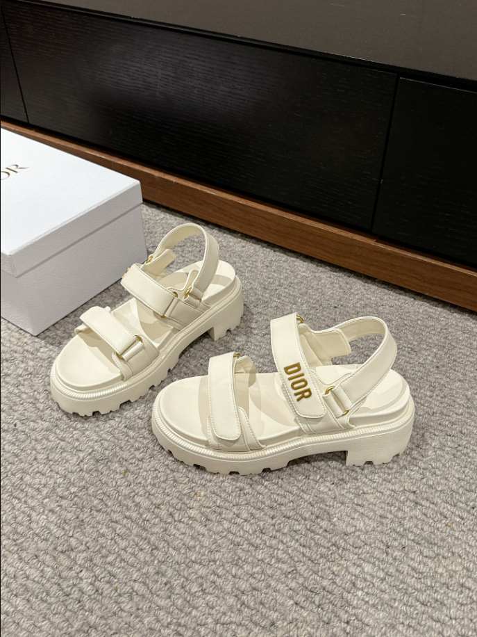 Women’s Christian Dior Dioract Platform Sandal White Lambskin Reps - DS006 - view 05