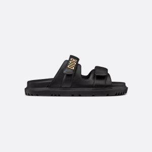 Women’s Christian Dior Slide Black Lambskin Sandal Reps DS008 - view 01