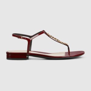 Gucci Signoria Red Patent Leather Thong Sandals Reps - SC003 - view 01