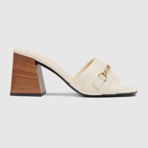 Gucci Leather Signoria Heeled Sandals 75 Reps - SC004 - view 01
