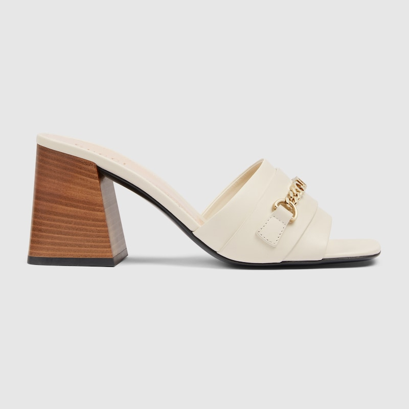 Gucci Leather Signoria Heeled Sandals 75 Reps - SC004 - view 01