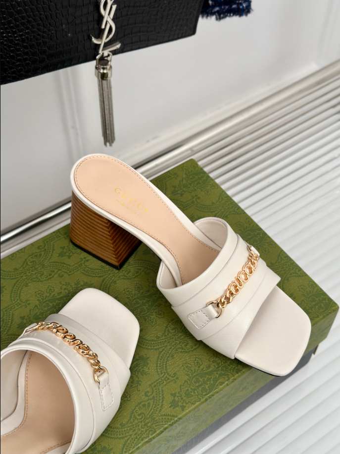 Gucci Leather Signoria Heeled Sandals 75 Reps - SC004 - view 06