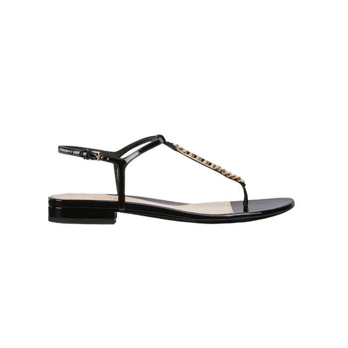 Gucci Signoria Black Patent Leather Thong Sandals Reps - SC002 - view 01