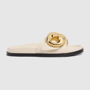 Women’s Gucci Marina Chain Slide White Sandal Reps - SC014 - view 01
