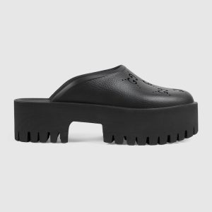 Women’s Platform Perforated G Black Sandal Reps - SC021 - view 01