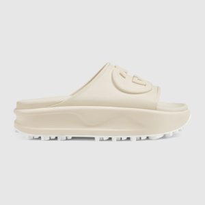 Women’s Slide Sandal with Interlocking G White Reps - SC022 - view 01