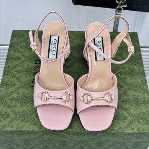 Women’s Horsebit Mid-heel Rose 75mm Sandal reps - SC033 - view 01