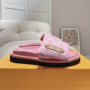 LV Pool Pillow Flat Comfort Mules Sandals Pink Replica - SLV015 - view 01