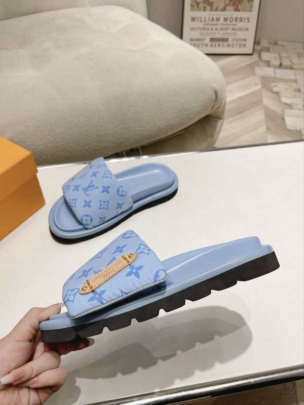 LV Pool Pillow Flat Comfort Mules Sandals Blue Replica - SLV013 - view 02