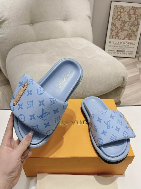 LV Pool Pillow Flat Comfort Mules Sandals Blue Replica - SLV013 - view 04