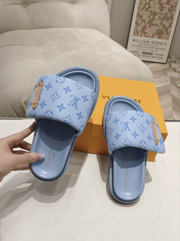 LV Pool Pillow Flat Comfort Mules Sandals Blue Replica - SLV013 - view 05