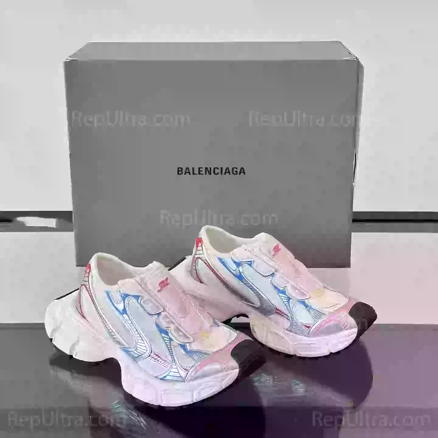 Balenciaga 3XL Sneakers In White And Red And Blue Replica - BK084 - view 03