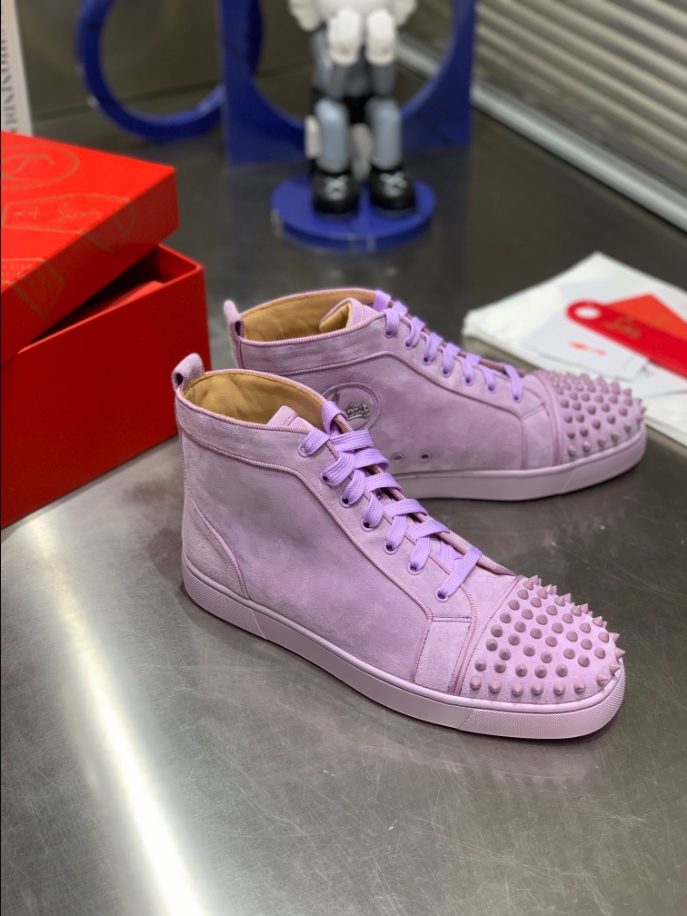 Christian Louboutin Lou Spikes Lilac Smoke Sneaker Reps - CLS116 - view 02