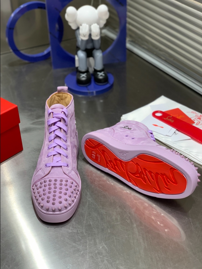 Christian Louboutin Lou Spikes Lilac Smoke Sneaker Reps - CLS116 - view 03