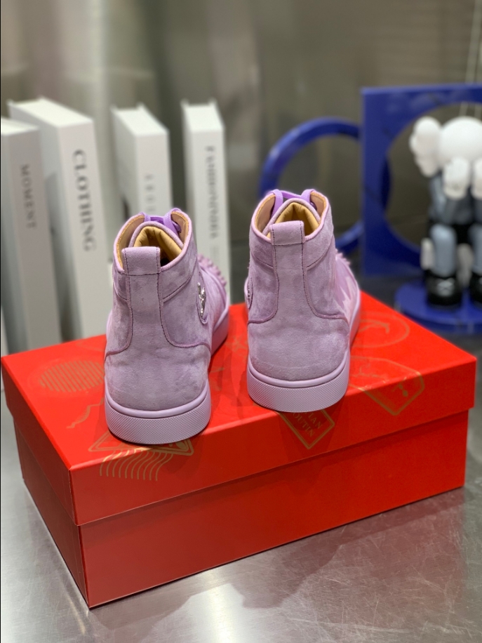 Christian Louboutin Lou Spikes Lilac Smoke Sneaker Reps - CLS116 - view 04