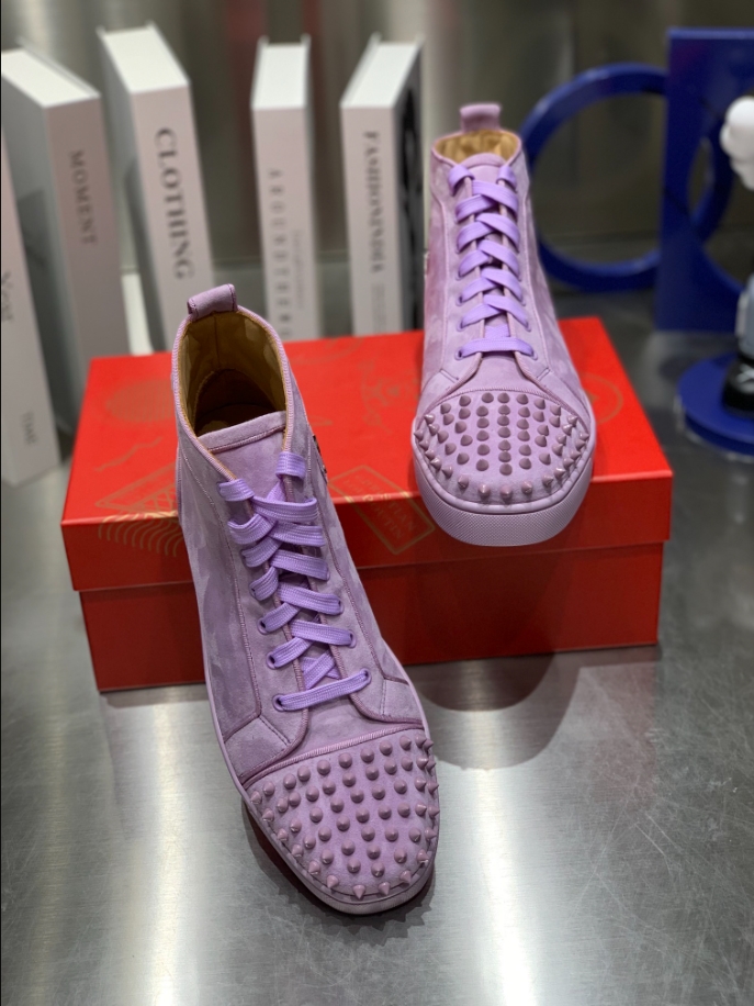 Christian Louboutin Lou Spikes Lilac Smoke Sneaker Reps - CLS116 - view 05