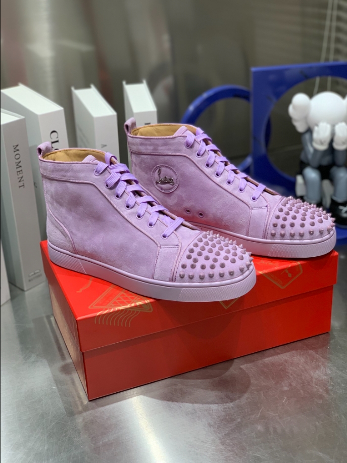 Christian Louboutin Lou Spikes Lilac Smoke Sneaker Reps - CLS116 - view 06