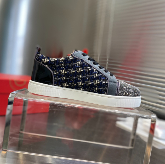 Christian Louboutin Louis Black Blue Mid Sneaker Reps - CLS118 - view 01