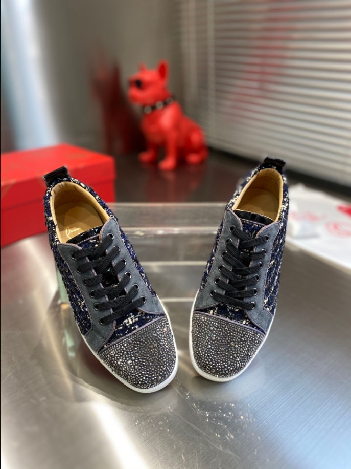 Christian Louboutin Louis Black Blue Mid Sneaker Reps - CLS118 - view 02