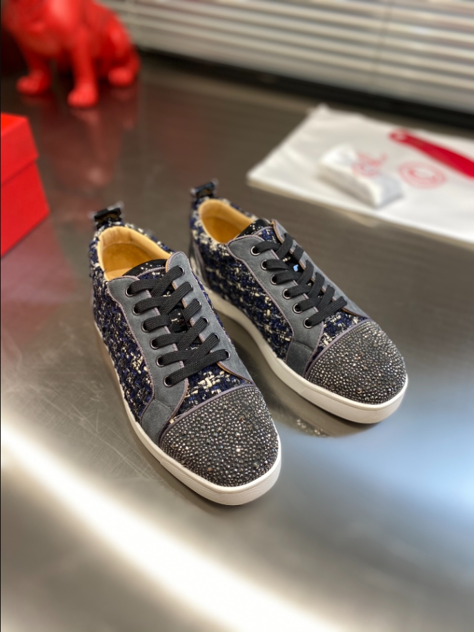 Christian Louboutin Louis Black Blue Mid Sneaker Reps - CLS118 - view 03