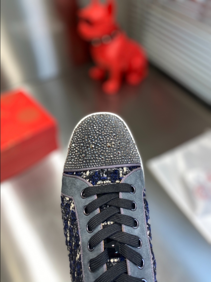 Christian Louboutin Louis Black Blue Mid Sneaker Reps - CLS118 - view 04