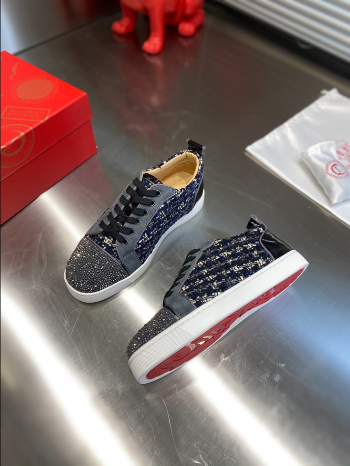 Christian Louboutin Louis Black Blue Mid Sneaker Reps - CLS118 - view 06